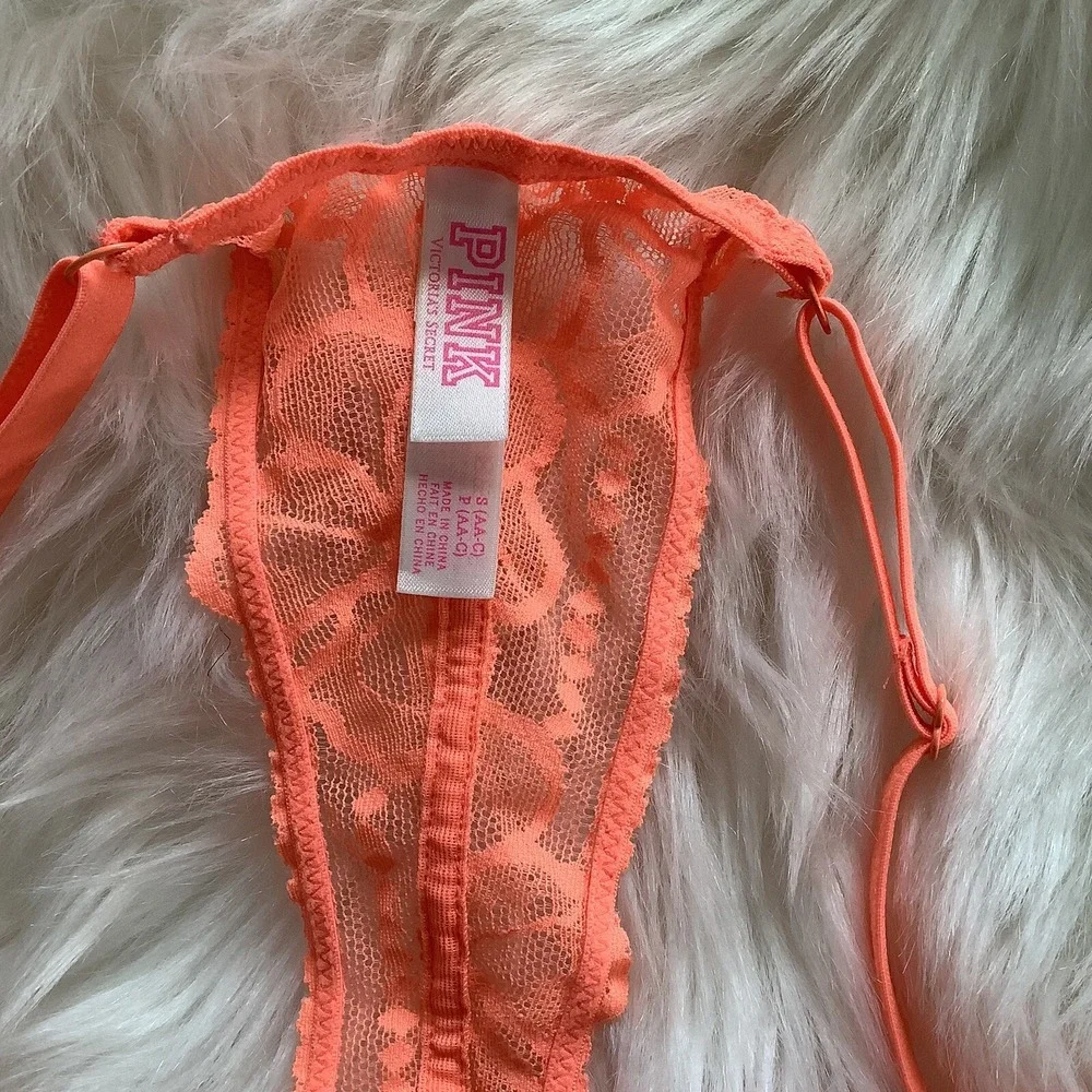 PINK by Victoria Secret Small Orange Push Up Lace Pigeonnant Bra 346678-4br - Picture 7 of 9